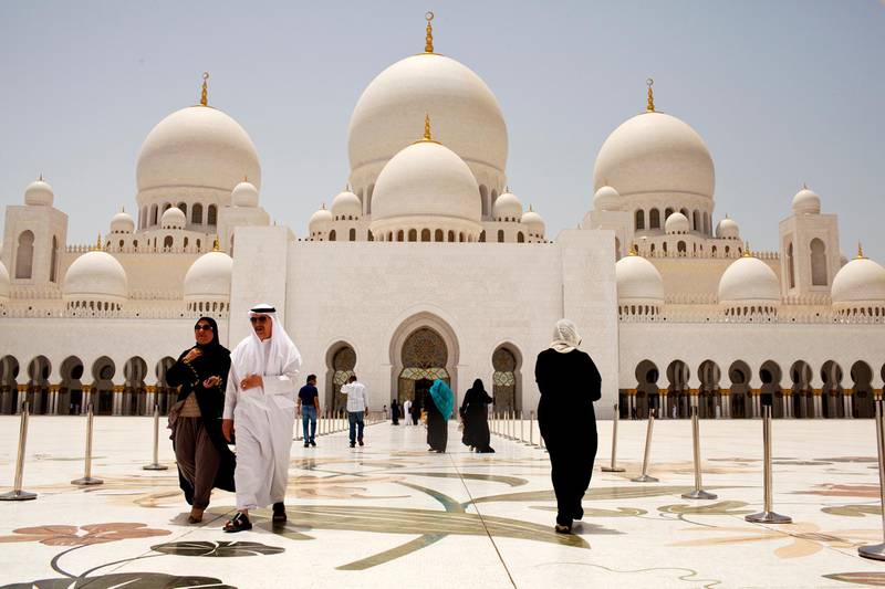 Abu Dhabi, United Arab Emirates, May 1, 2012:     Sheikh Zayed Grand Mosque in Abu Dhabi on May 1, 2012. Christopher Pike / The National