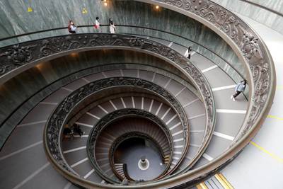 People visit the Vatican Museums at the Vatican. Reuters