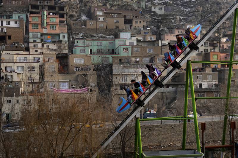 A roller coaster in Kabul, Afghanistan, in February, 2022. AP