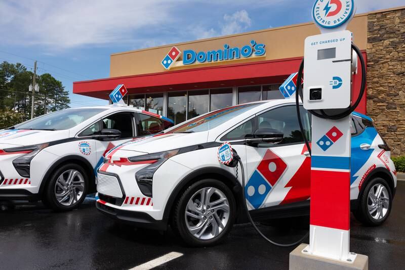 Domino's said its electric fleet is part of an effort to reach net-zero carbon emissions by 2050. 