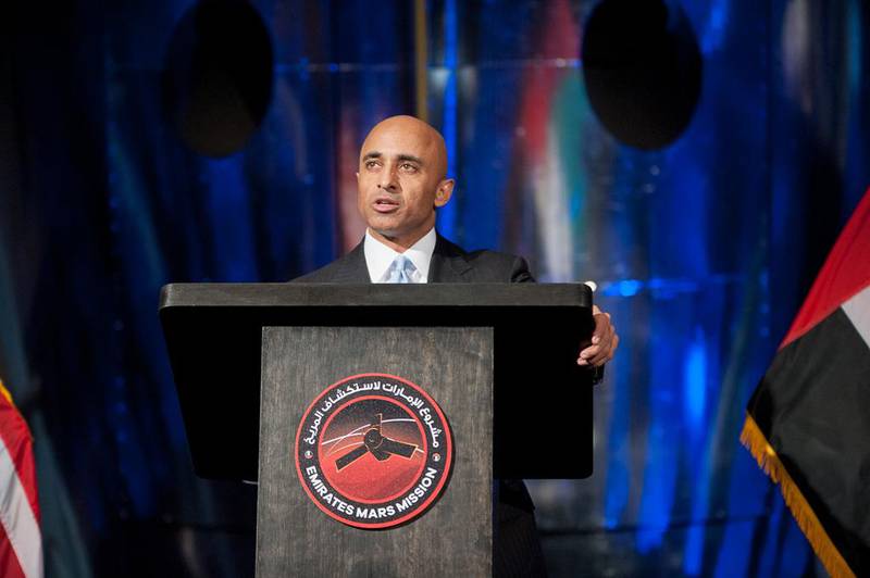 Yousef Al Otaiba, UAE Ambassador to the US, said the Emirates Space Agency’s Mars mission was 'the Arab world’s version of president Kennedy’s moon shot' at a National Day event in Washington. Courtesy UAE Embassy