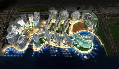 The Dh4 billion hotel and apartment scheme spread over nearly 125,000 square metres is located on the Deira side of Dubai Creek between Al Maktoum Bridge and the Floating Bridge. Courtesy Drake & Scull International