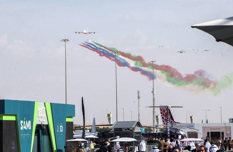 Dubai, United Arab Emirates- Emirates airshow at the Dubai Airshow 2019 at Maktoum Airport.  Leslie Pableo for the National