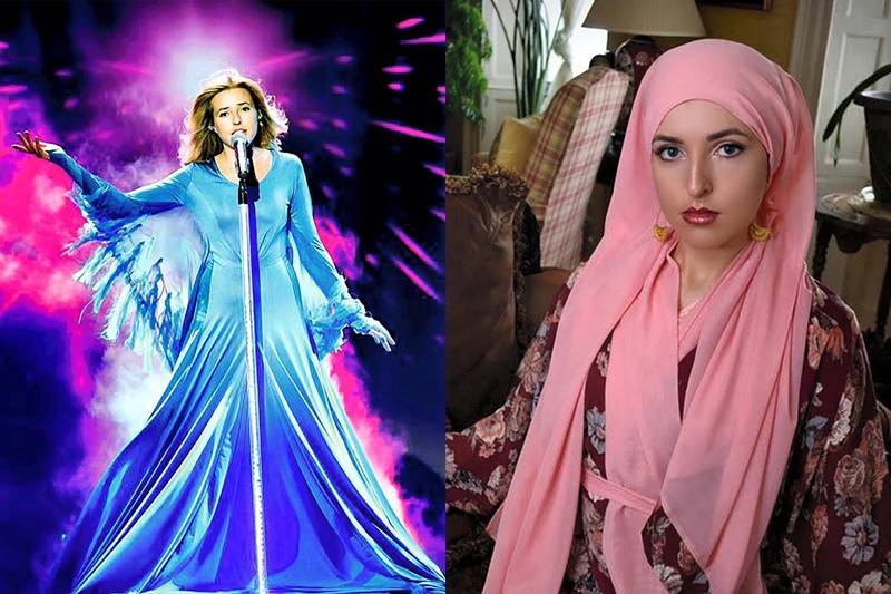 Left: Jennifer Grout performing during 'Arabs Got Talent' in 2013; right: Grout in 2019. Courtesy MBC; Jennifer Grout