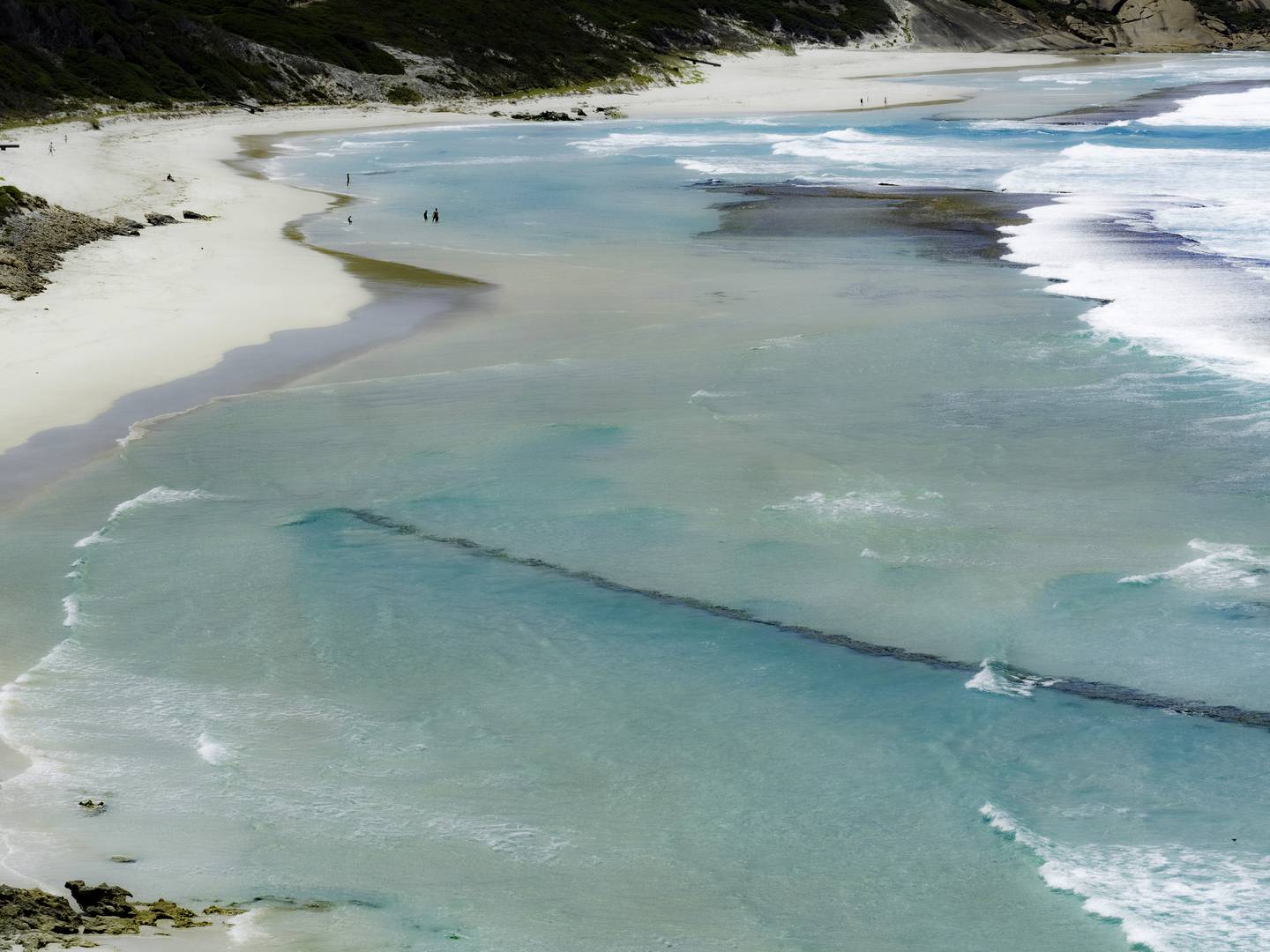 Tidal waves flow in and out on West Beach in Esperance. Photo: Getty