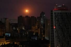 An explosion is seen in the sky over Kyiv during a Russian drone and missile strike last week. Reuters