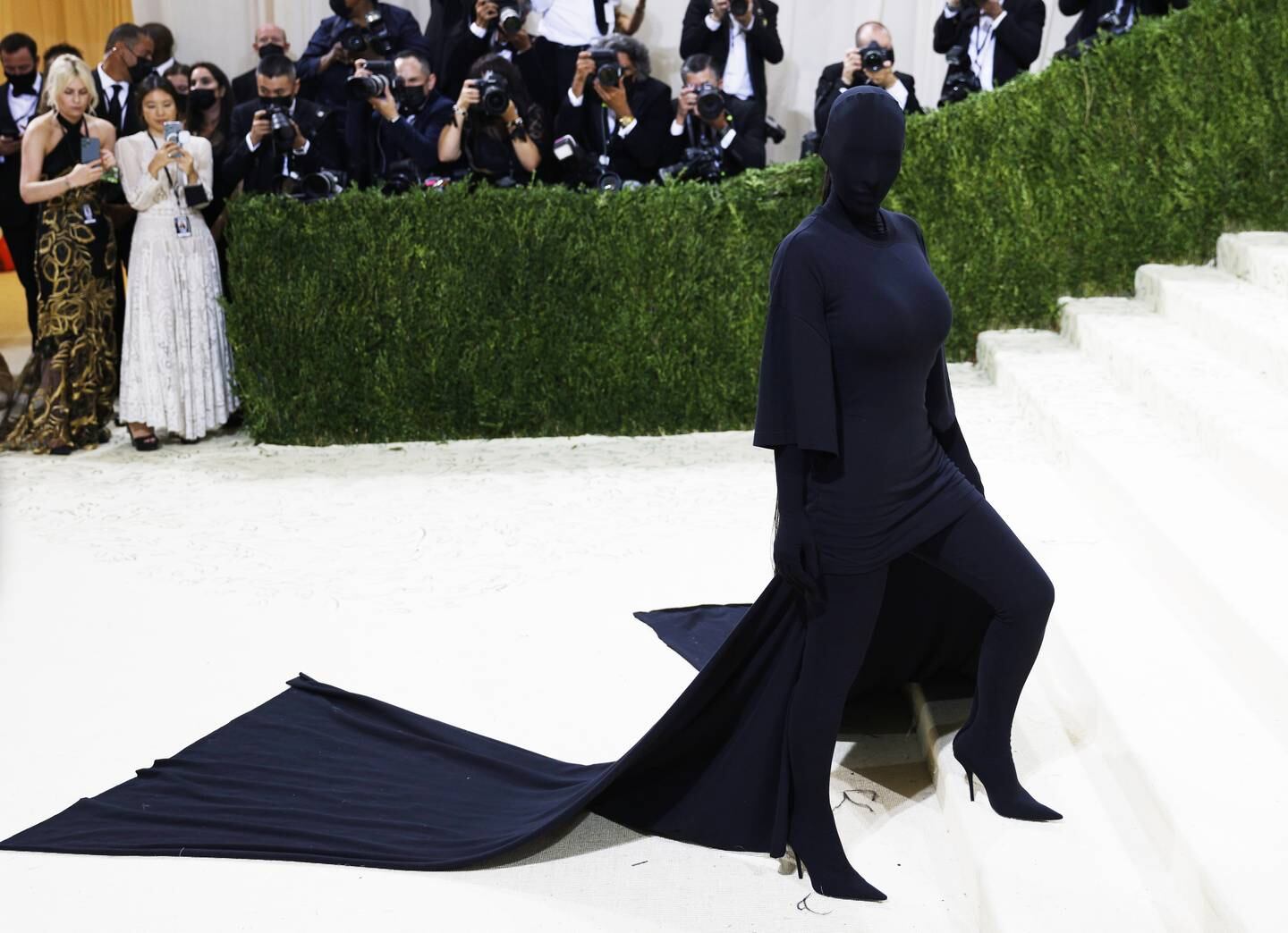 Kim Kardashian poses on the red carpet for last year's Met Gala under the theme 'In America: A Lexicon of Fashion'. EPA