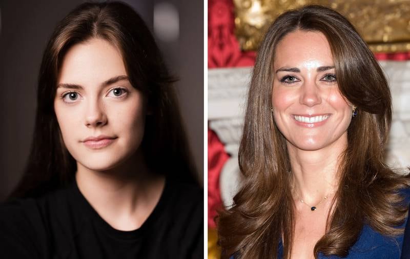 Meg Bellamy, left, will play Kate, Duchess of Cambridge in the final season of 'The Crown'. Photo: @Diane_field_photography / Getty Images