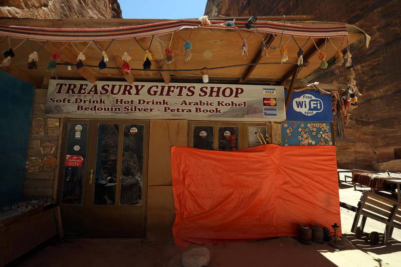Treasury Gifts Shop, located next to Al-Khazneh, remains closed. Reuters