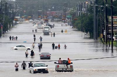 Flooding in Houston from tropical storm Harvey. Thomas B Shea / AFP Photo / August 27, 2017