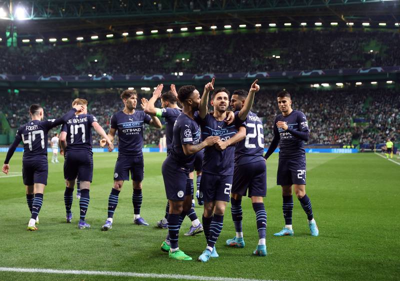 LAST-16 FIRST LEG - February 15, 2022: Sporting Lisbon 0 Manchester City 5 (Mahrez 7', Bernardo Silva 17', 44', Foden 32', Sterling 58'). Guardiola said: "I am absolutely more than delighted. We know how difficult it is, this competition. We were so clinical - arrive, goal, arrive, goal, arrive, goal. When it is like this it is difficult for the opponent." Reuters