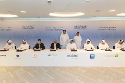 The Dubai Chamber of Digital Economy welcomed seven partners into its Business in Dubai platform, which being positioned as a one-stop shop that will bridge gaps faced by start-ups in terms of access to funding, workspaces and other opportunities for growth. Antonie Robertson / The National