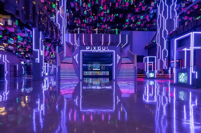The lobby of Pixoul Gaming.