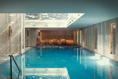 The indoor pool at Raffles Istanbul in Turkey. Courtesy Raffles Hotels & Resorts