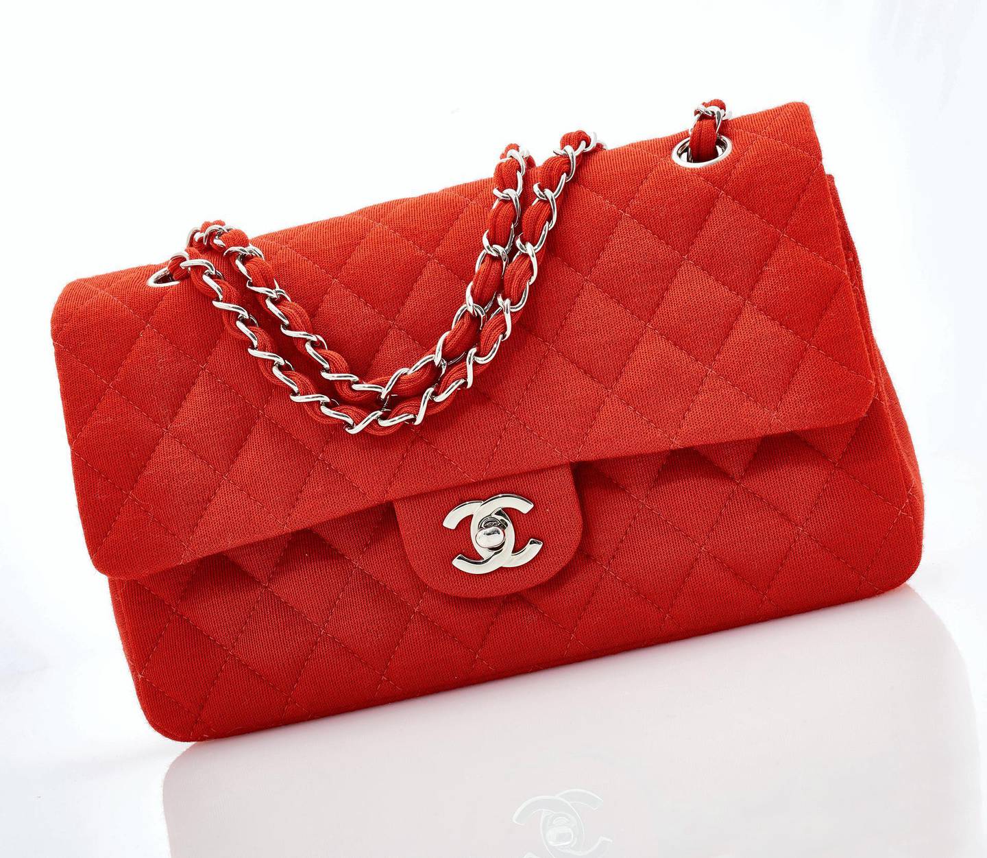 Red matalasse Chanel bag for auction. Courtesy Sotheby's