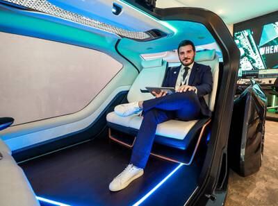 W Motors chairman and chief executive Ralph Debbas in the company's self-driving prototype. The company was founded in 2012 but became famous after one of its vehicles, the Lykan HyperSport, was featured in the 2015 film 'Furious 7'. Victor Besa / The National