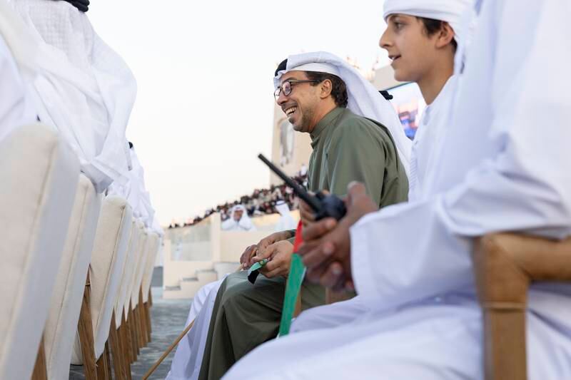Sheikh Mansour bin Zayed, Deputy Prime Minister and Minister of the Presidential Court, attends the Union Parade at the Sheikh Zayed Heritage Festival. 
Ryan Carter / Presidential Court 