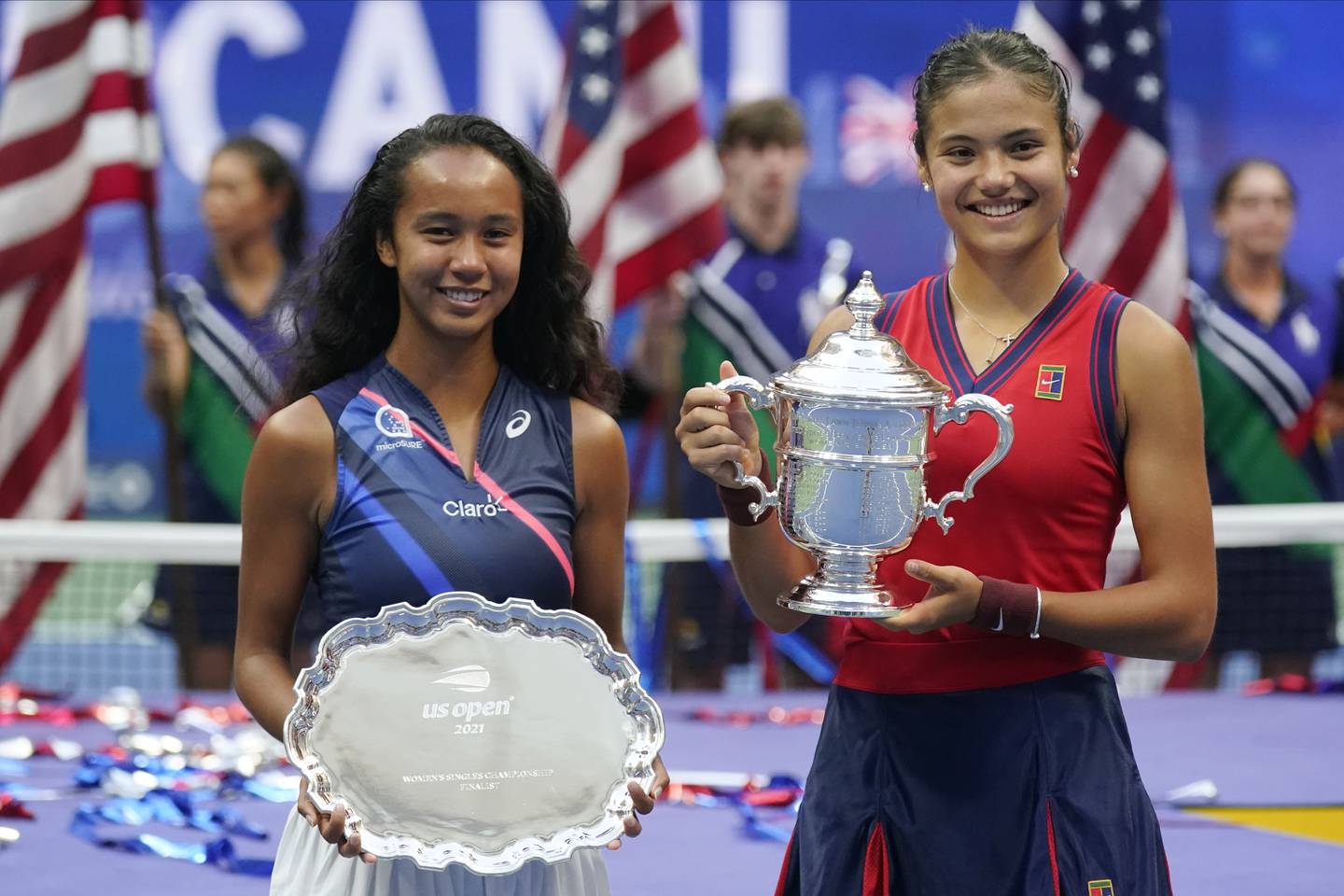 Leylah Fernandez and Emma Raducanu contested the 2021 US Open final. AP