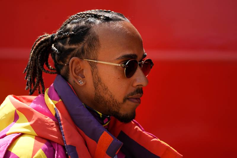 Mercedes driver Lewis Hamilton arrives at the Silverstone race track for the British Grand Prix weekend. AP