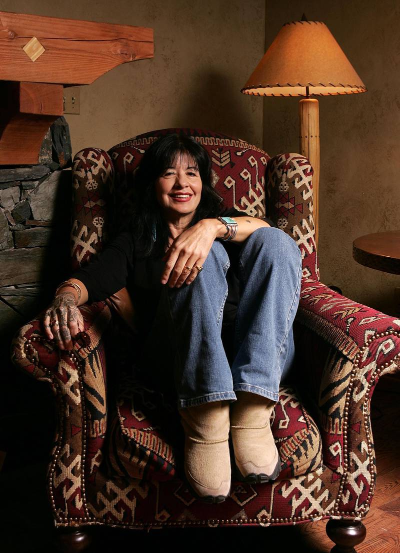 PARK CITY, UT - JANUARY 24:  Writer Joy Harjo of the film "A Thousand Roads" poses for portraits during the 2005 Sundance Film Festival January 24, 2005 in Park City, Utah.  (Photo by Carlo Allegri/Getty Images)