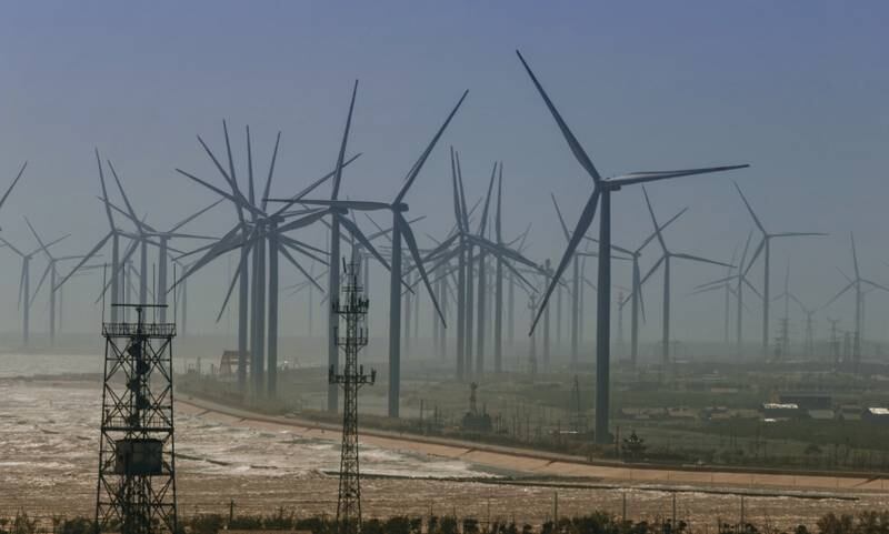 Wind turbines at China's Yancheng 'Green Energy Port'. EPA