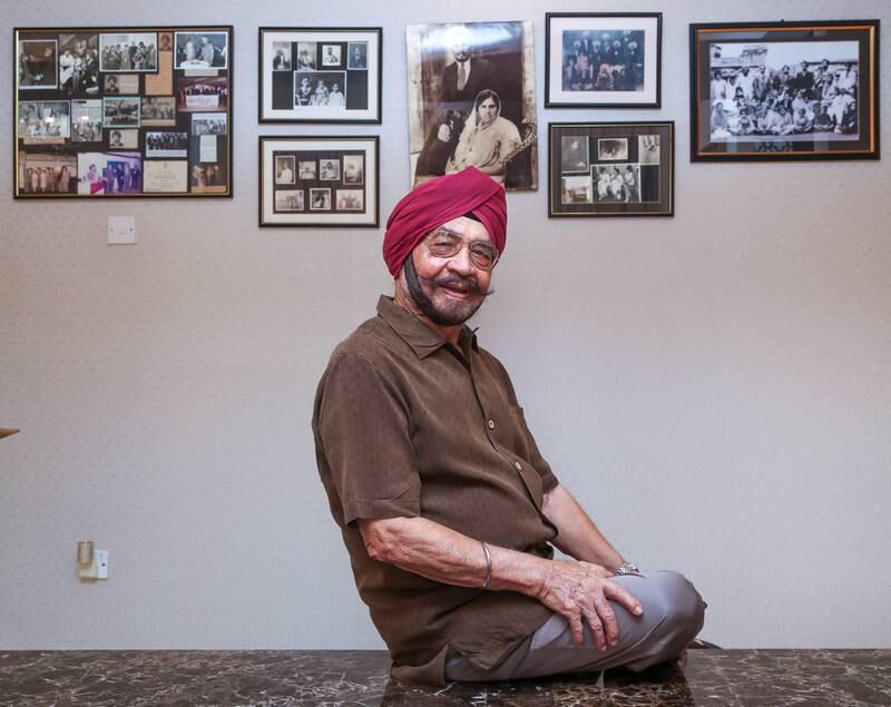 Narindra Singh Pujji, 93, clearly remembers his days as a college student in Pakistan. He left Lahore days before the  land was partitioned into India and Pakistan. Victor Besa / The National