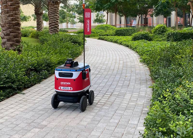 Aramex has tested drone and roadside bot deliveries in Dubai. Photo: Aramex