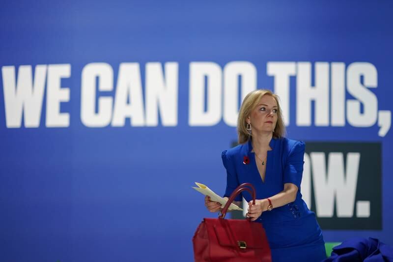 Liz Truss at the Cop26 climate summit in Glasgow, in November. Getty Images