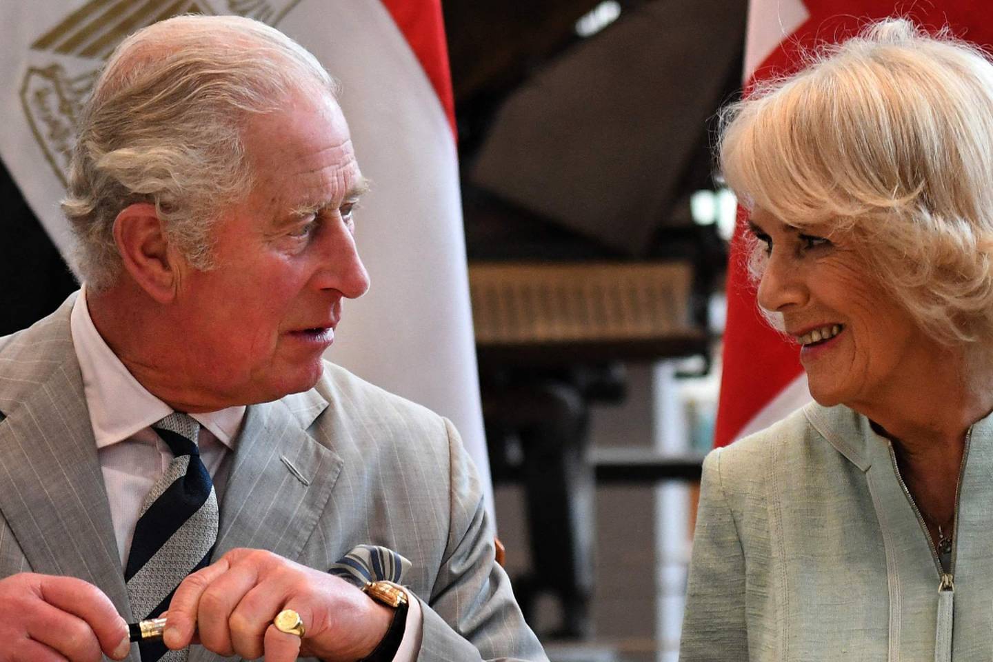 Britain's Camilla,Duchess of Cornwall, meets U.S. fashion designer