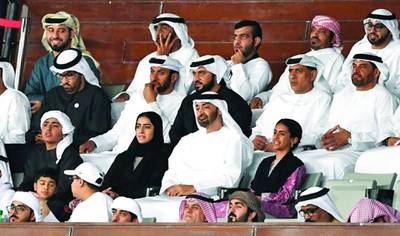 Sheikh Mohamed bin Zayed at the UAE game. Courtesy: UAEFA