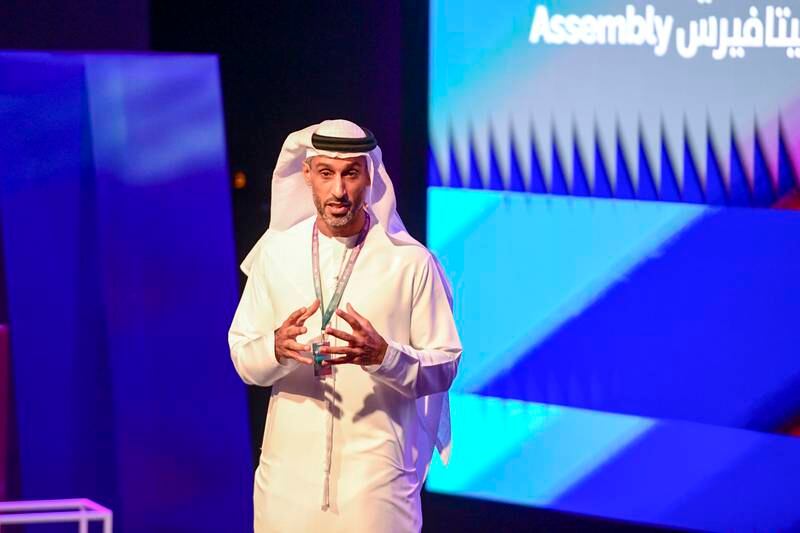 Khalfan Belhoul, CEO of the Dubai Future Foundation gives the opening address.