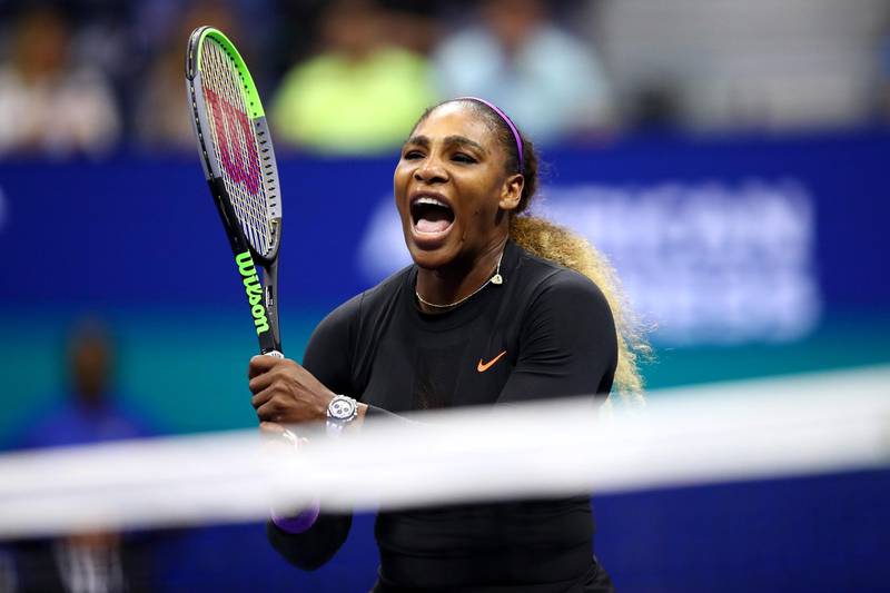 Serena Williams hits a return to Catherine McNally. AFP