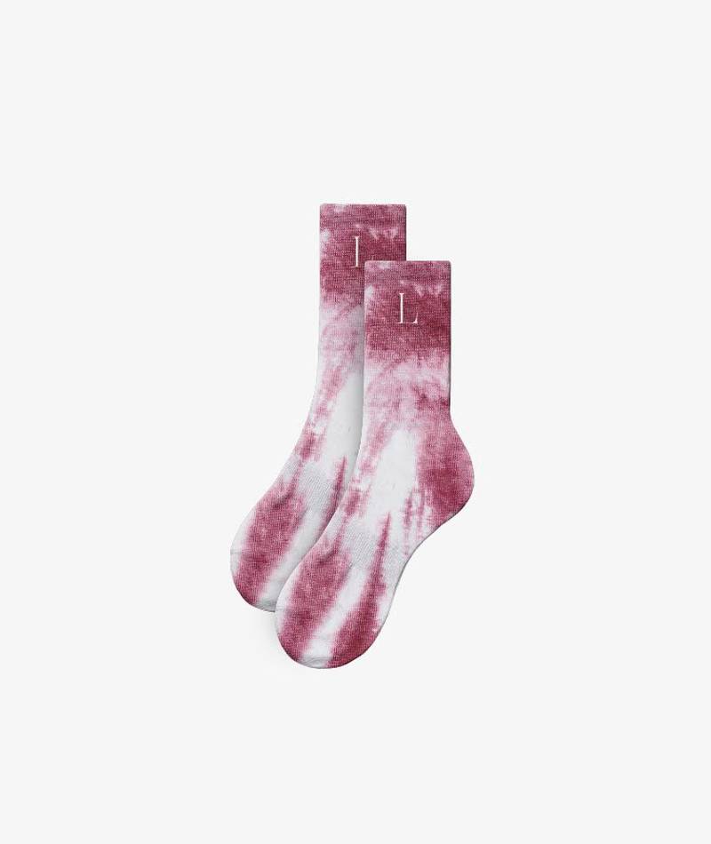 Tie dye sock are monogrammed with L for Lisa. Photo Lalisa