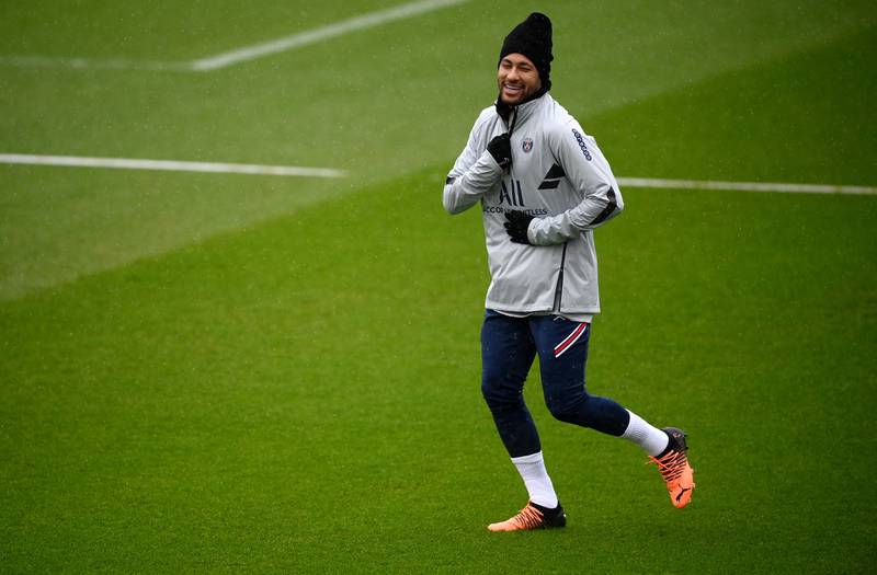 Neymar during a training session on Friday. AFP