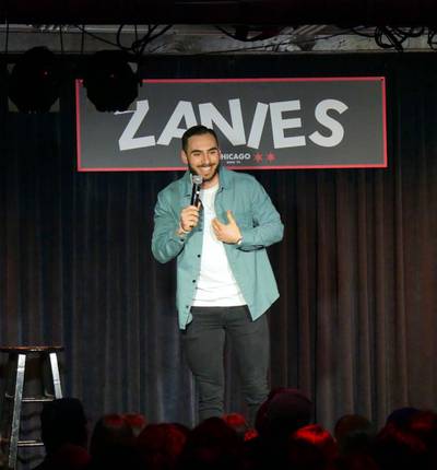Zaid Fouzi, a Syrian-American stand-up comedian performing. Photo: Zaid Fouzi
