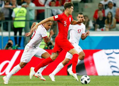 John Stones - 7: While untroubled at the back, it was his towering header which was brilliantly saved before Harry Kane tapped in the first. Could have scored following another set piece, but fluffed badly with the goal at his mercy. EPA
