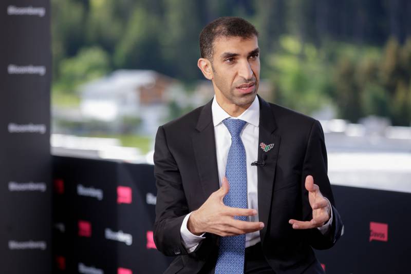 Dr Thani Al Zeyoudi, the UAE’s Minister of State for Foreign Trade, is interviewed by Bloomberg on the closing day of the Swiss summit. Bloomberg