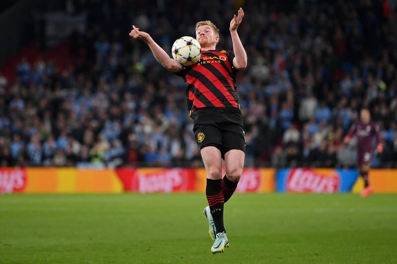 Kevin de Bruyne of Manchester City controls the ball. Getty 
