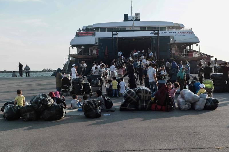 Hundreds of migrants arrive from the Greek island of Lesbos in the port of Thessaloniki. Another 700 migrants are due to be transferred later Monday, under a decision taken by the Greek government at an emergency meeting Saturday.The UN High Commissioner for Refugees said that the island of Lesbos was sheltering nearly 11,000 people at the end of August -- four times its capacity. In August alone, more than 3,000 people had arrived there, said the agency.  AFP