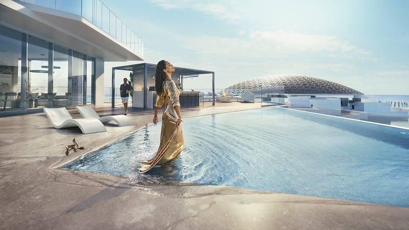 The pool will have views of Louvre Abu Dhabi.