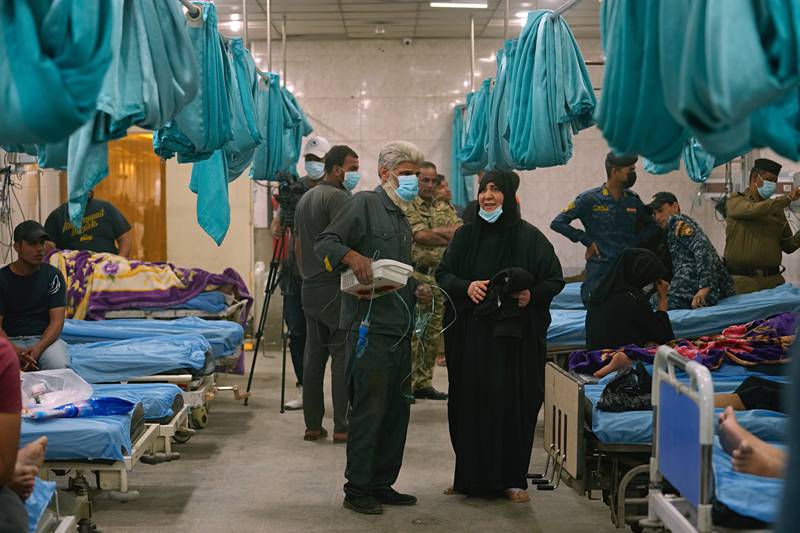 Patients being treated in a hospital in Baghdad, as questions have been raised over how effective Iraq's healthcare system is. AP