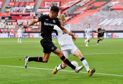 Kai Havertz in action for Bayer Leverkusen against Rangers in the Europa League on August 6.
