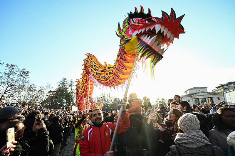 A Chinese Lunar New Year parade in Milan, Italy on Sunday, January 22. AFP