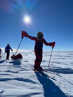 Ms Deryan aims to ski to the North Pole in April, which would make her the first Arab woman to complete the Grand Slam of mountaineering. 
