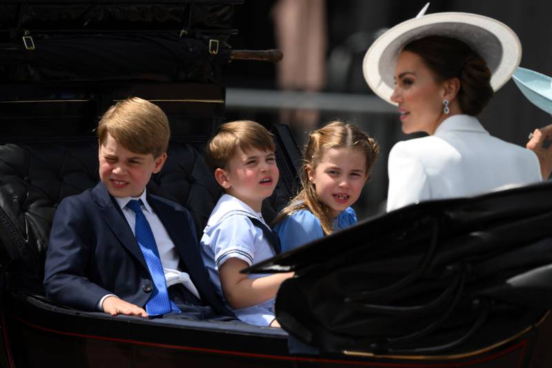 Prince George, left, is their eldest child (born in 2013). Prince Louis, middle, is their youngest (born in 2018), and Princess Charlotte, right, their only daughter (born in 2015). 