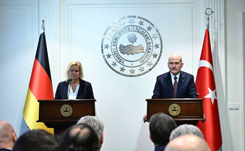 German Interior Minister Nancy Faeser and her Turkish counterpart Suleyman Soylu held talks in Ankara. AP