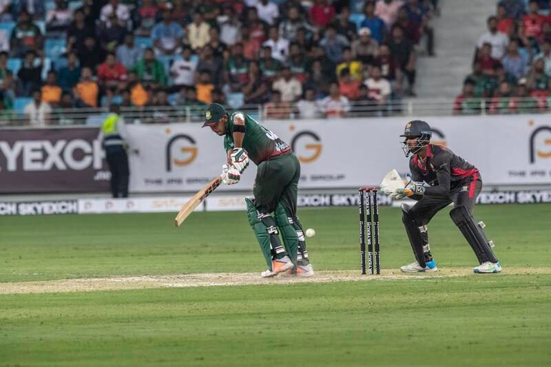 Bangladesh batting against the UAE in Dubai.