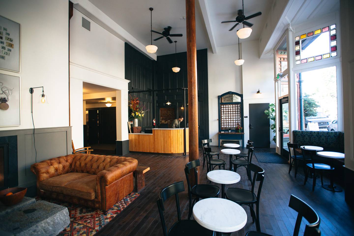 The lobby of The Society Hotel, Portland. Courtesy The Society Hotel