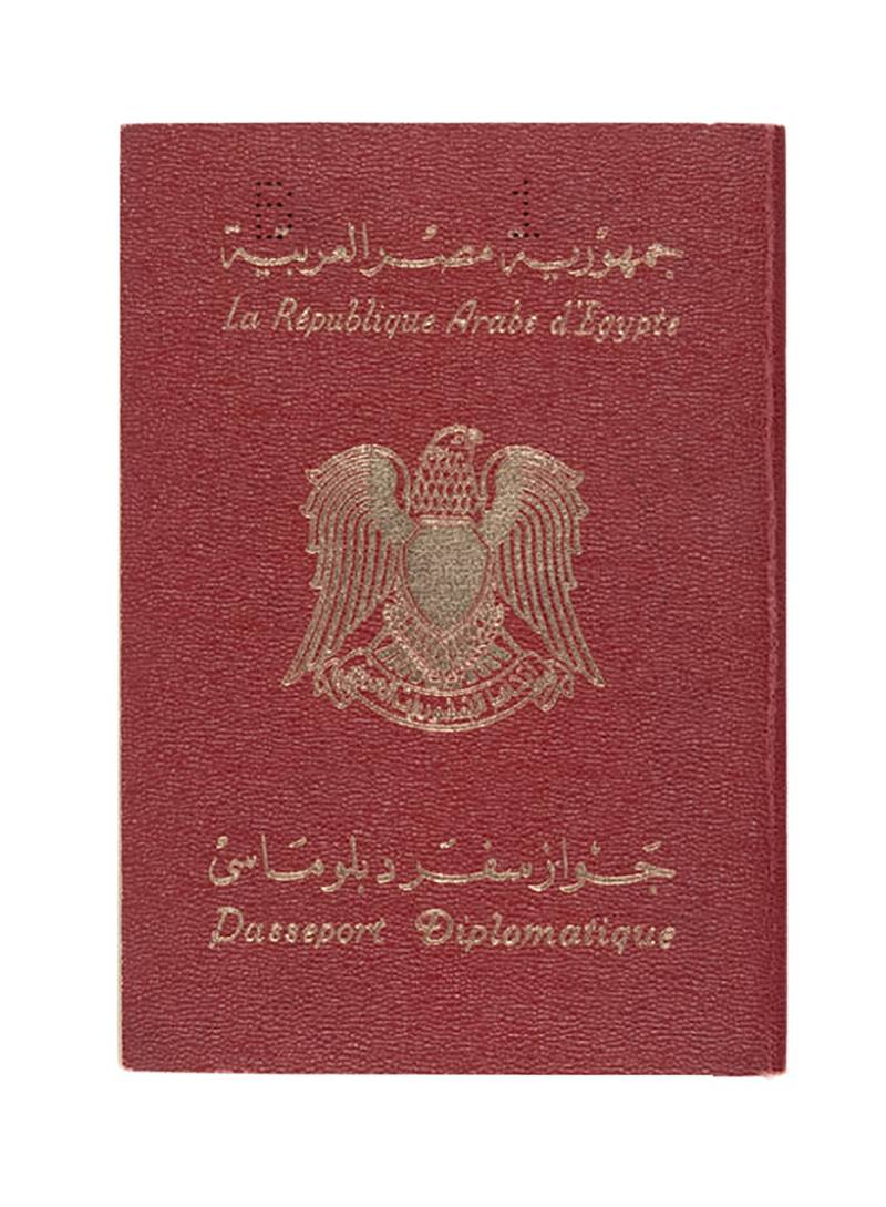 Anwar Sadat Diplomatic Passport Number 1 from 1974 to 1981. Photo: Heritage Auctions