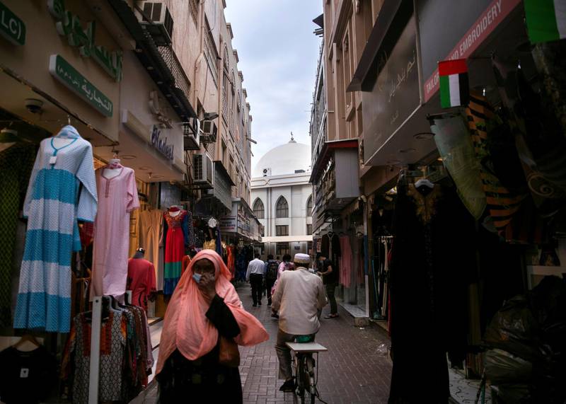 DUBAI, UNITED ARAB EMIRATES.  20 FEBRUARY 2021. A busy alleyway in the old souq in Deira.Photo: Reem Mohammed / The NationalReporter: